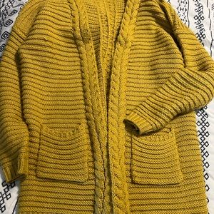Oversized MUSTARD Cable Knit Sweater